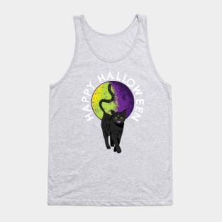 Happy Halloween Witches Black Cat Full Moon Tank Top